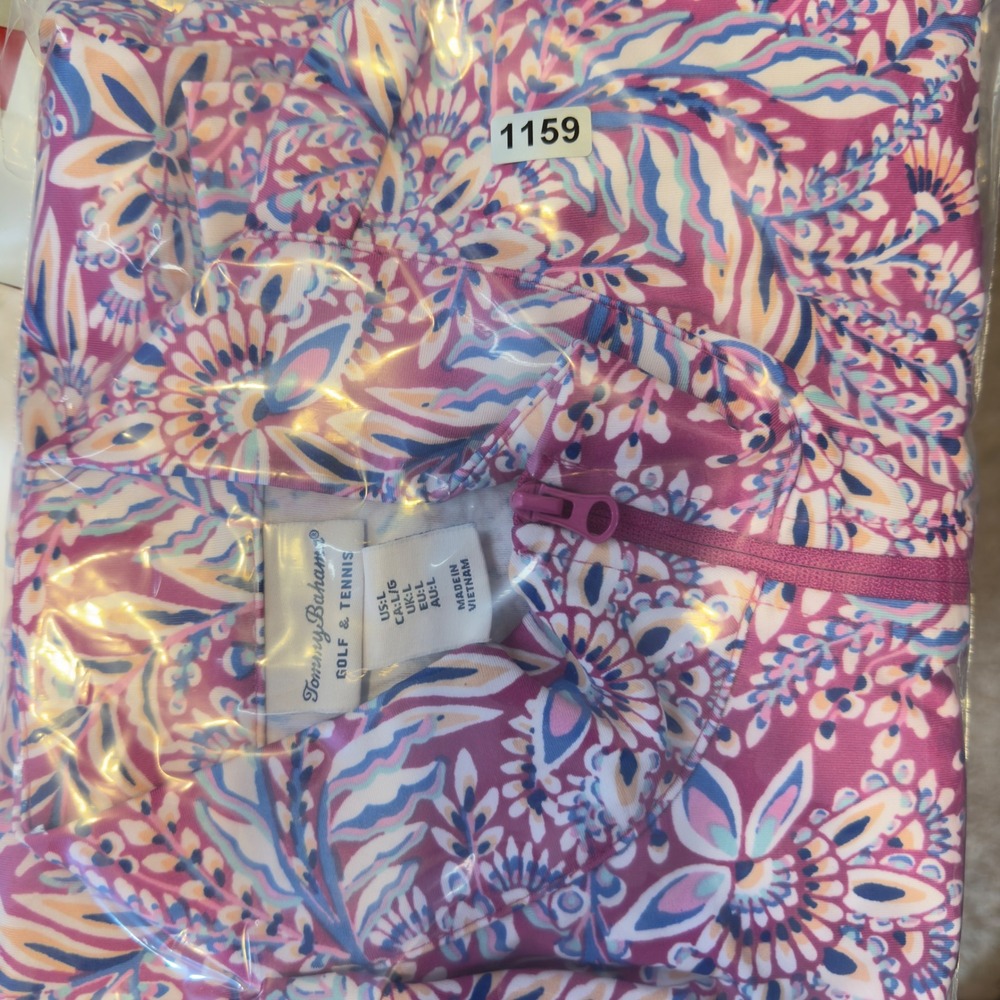 1159 | Tommy Bahama Golf & Tennis Floral Paisley Full Zip Jacket Pink Women L - Picture 7 of 7